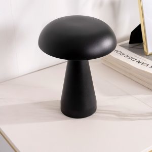 LÁMPARA PORTATIL METAL NEGRO, RECARGABLE CON CABLE USB. 21*19 CM (4 POSICIONES LUZ)