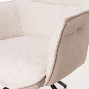 SILLA ROSE GIRATORIA 360º. TAPIZADO TONOS BEIGE, PATAS METAL NEGRO