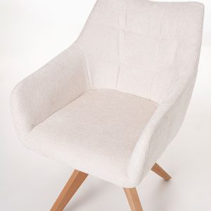 SILLA NORD GIRATORIA 360º. TAPIZADO BEIGE, PATAS METAL NEGRO