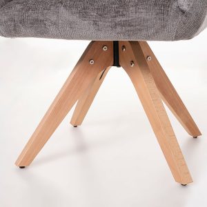 SILLA NORD GIRATORIA 360º. TAPIZADO GRIS OSCURO, PATAS METAL NEGRO