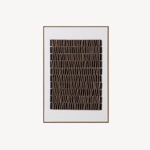 CUADRO OLEO 80*120 CM. MARCO MADERA, FONDO NEGRO