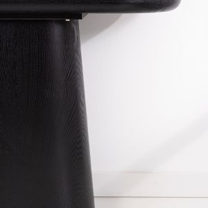 CONSOLA 120*80*40 CM. TAPA PORCELANICO NEGRO, PIE CHAPA MADERA ROBLE NEGRO