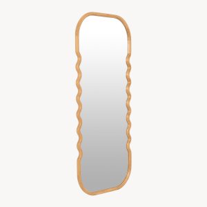 ESPEJO PARED MADERA ROBLE 160*60 CM, CANTO REDONDO Y ZIGZAG