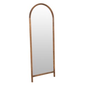 ESPEJO SUELO Y PARED MADERA NOGAL 160*60 CM, FORMA DE ARCO