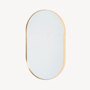 ESPEJO OVALADO MARCO ALUMINIO DORADO 150*80 CM