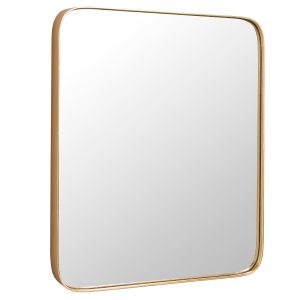 ESPEJO CANTO REDONDO DORADO 50x60cm