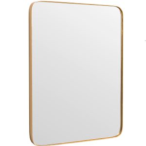 ESPEJO CANTO REDONDO DORADO 60x80cm