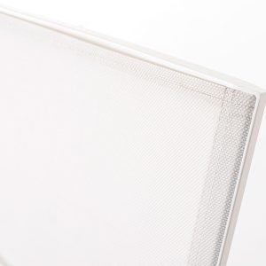 SILLA ENMA APILABLE EXTERIOR, ALUMINIO BLANCO Y TEXTILENE BLANCO 86*56*64 CM