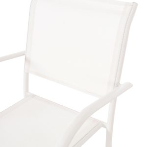 SILLA VALENTINA APILABLE, ALUMINIO BLANCO Y TEXTILENE BLANCO. 86*56*64 CM