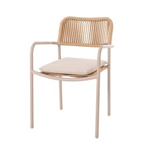 SILLA PAULA ALUMINIO BEIGE, CUERDA SINTERICA Y ASIENTO BEIGE