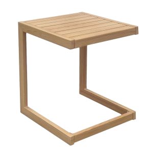 MESA AUXILIAR EXTERIOR 53*37*37 CM. ALUMINIO EFECTO MADERA