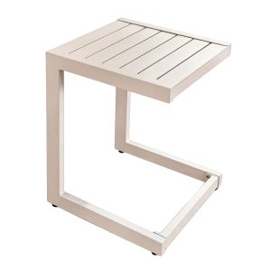 MESA AUXILIAR EXTERIOR 53*37*37 CM. ALUMINIO COLOR BEIGE